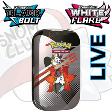 Load image into Gallery viewer, Black Bolt &amp; White Flare Unova Mini Tin
